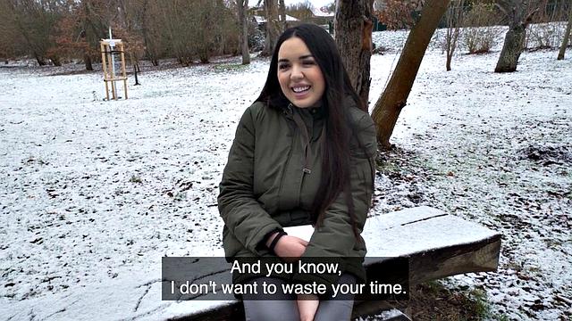 Amateur Czech busty babe fucked for cash after casting