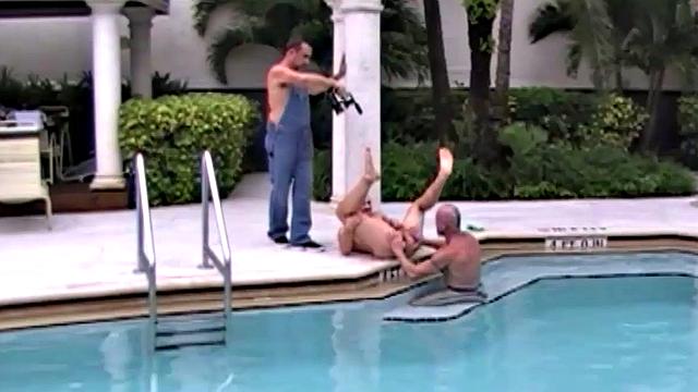 Take a front row seat at Club Ft. Lauderdale and watch as Victor Cody films "Pool Pounding" for barebackmedaddy.com.
