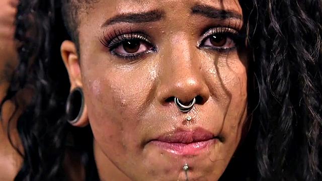 Piercedpussy Ebony teaches BDSM lesson with iron sex tool