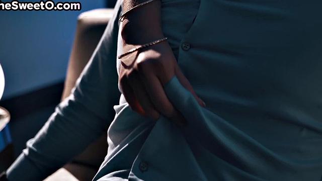 Big ass lingerie babe cockriding her man