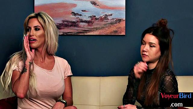 CFNM beauties love talking dirty while he strokes