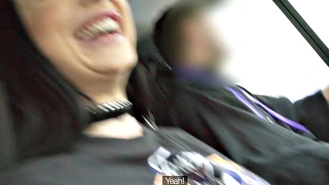 Picked babe gangbanged in van