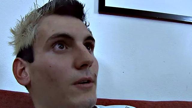 Kinky blonde femdoms strap-on and peg guy's ass in CFNM 3some kitchen threesome
