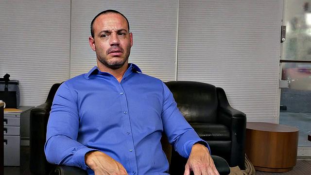 Kinky boss pleasures her man's ass before a wild office threesome