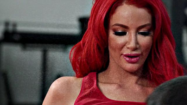 Redhead cougar sucks shaft before plowed by guy in gym