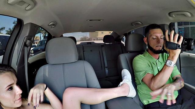 Ms Stone gets a wild outdoor fuck with a cumshot on her tiny tits