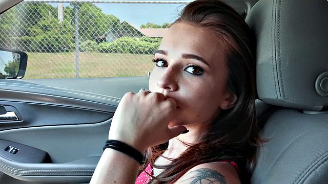 Ms Stone gets a wild outdoor fuck with a cumshot on her tiny tits