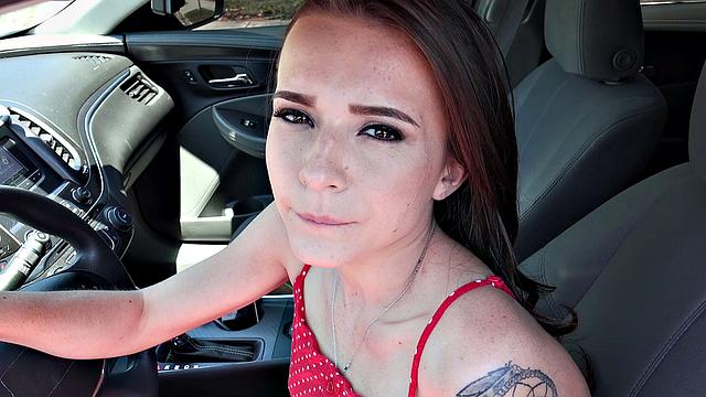 Ms Stone gets a wild outdoor fuck with a cumshot on her tiny tits