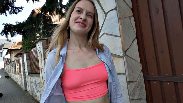 Public beauty fucked by big white dick in wet pussy