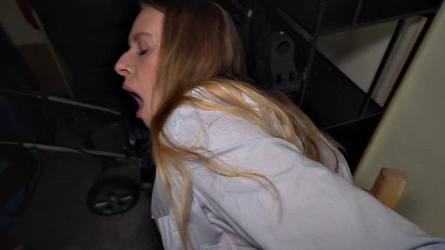 Public beauty fucked by big white dick in wet pussy