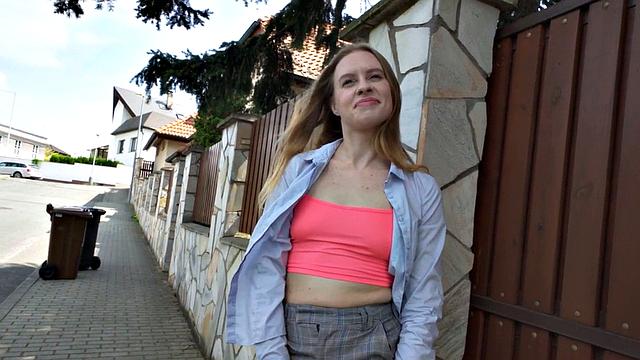 Public beauty fucked by big white dick in wet pussy