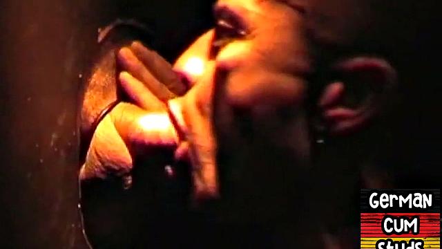 German amateur gay sucks gloryhole cock till facial