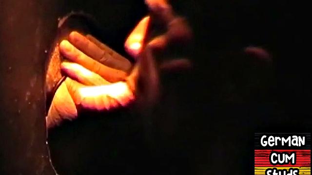 German amateur gay sucks gloryhole cock till facial