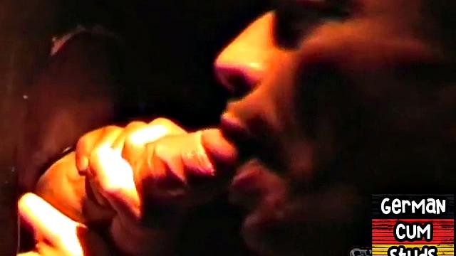 German amateur gay sucks gloryhole cock till facial