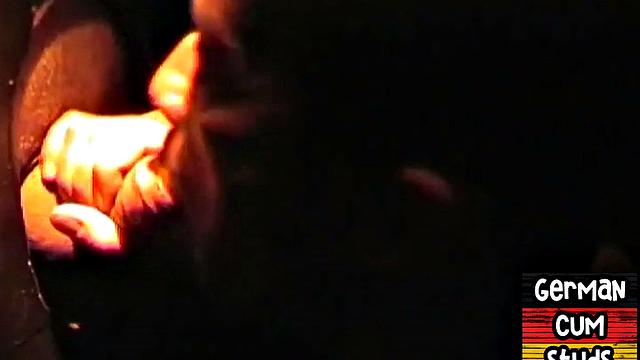 German amateur gay sucks gloryhole cock till facial