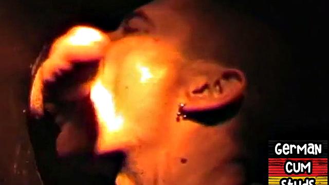 German amateur gay sucks gloryhole cock till facial