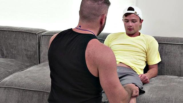 Hairy DILF bottom barebacked by cocksucked twink