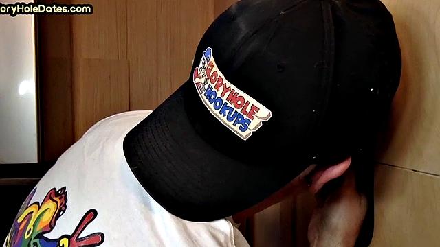 Gloryhole DILF sucks fat black dick with his eager mouth