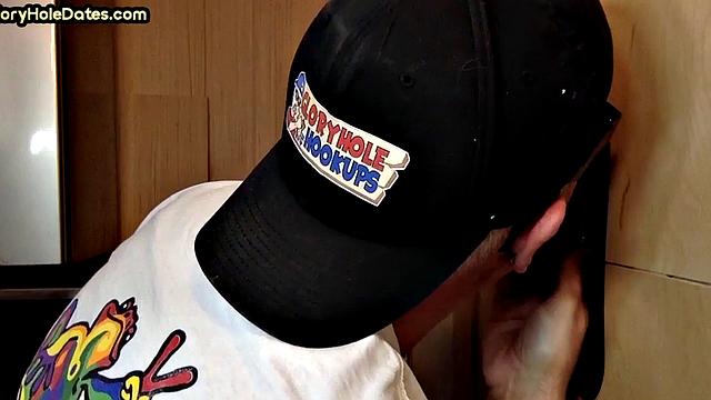 Gloryhole DILF sucks fat black dick with his eager mouth