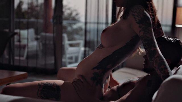 Slutty tattooed babe fucked by big dick in wet pussy hole