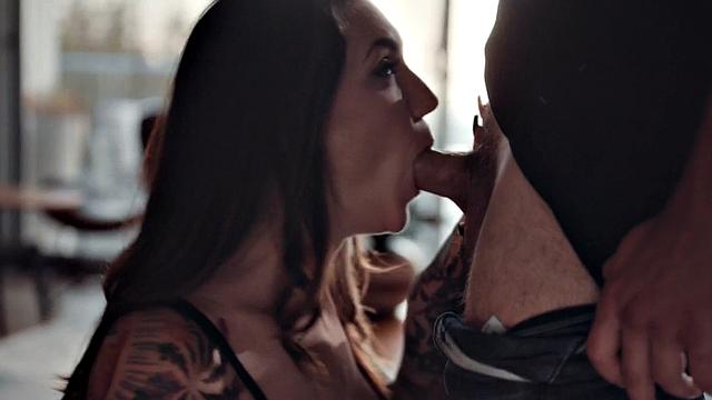 Slutty tattooed babe fucked by big dick in wet pussy hole