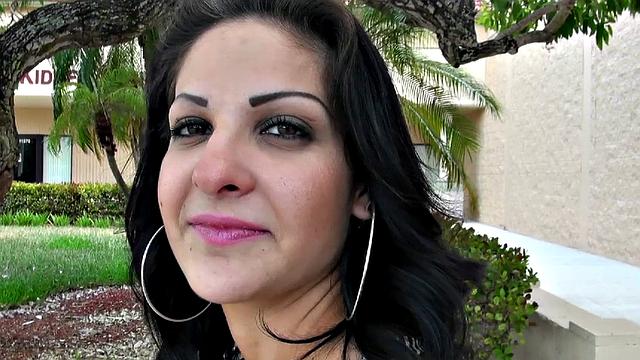 Watch Mia give a sloppy outdoor blowjob in pantyhose and doggystyle in POV
