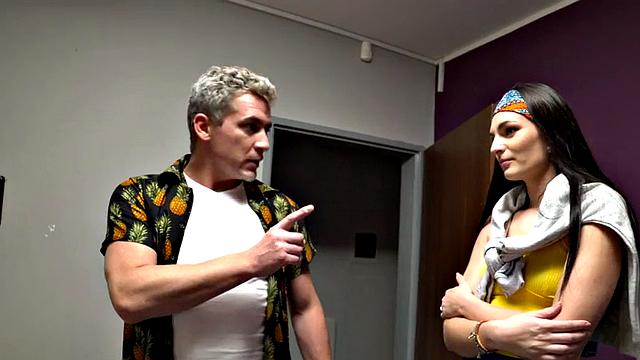 21yo hostel babe fucked by boss while roommate watches