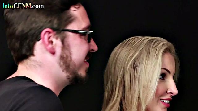 Bossy CFNM police office wanking lad