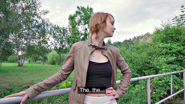 Redhead gets fucked in a tunnel