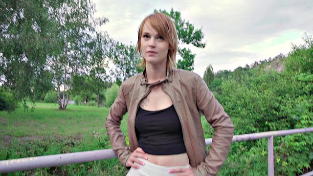 Redhead gets fucked in a tunnel