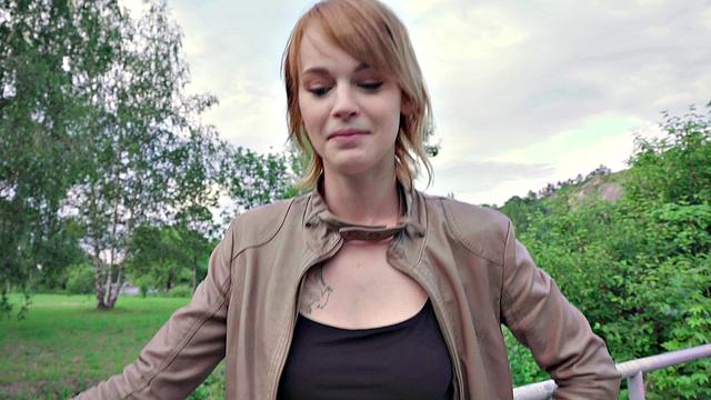 Redhead gets fucked in a tunnel