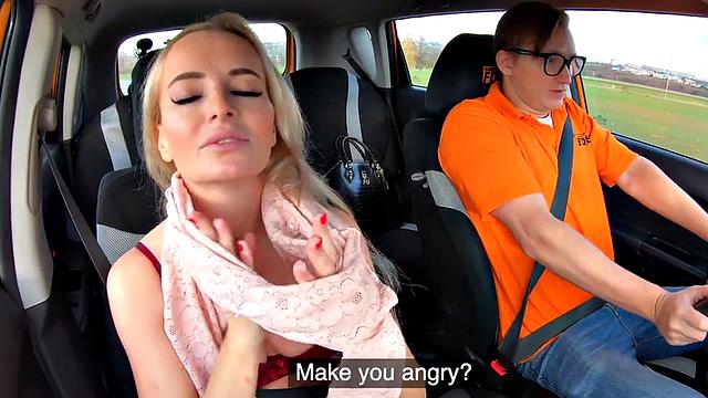 Driving student pussyrammed in car by instructor