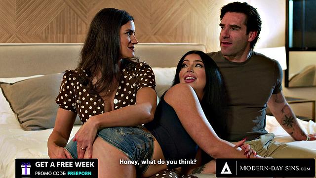 MODERN-DAY SINS - Sexy Babe Holly Gets Ass Spanked During Threesome With Naughty Couple