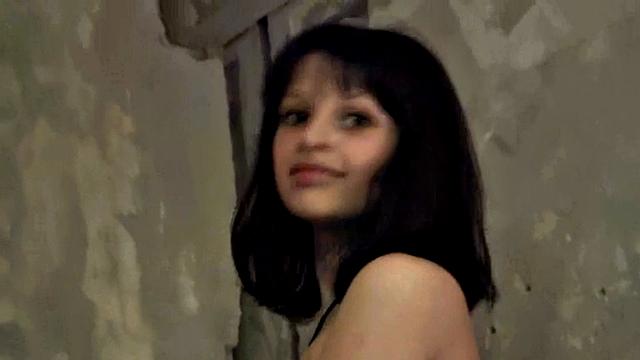 Cute brunette exposed in naked tease