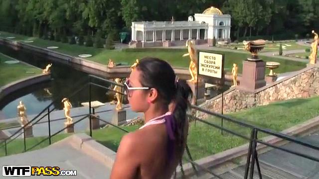 Deep throat and hard outdoors