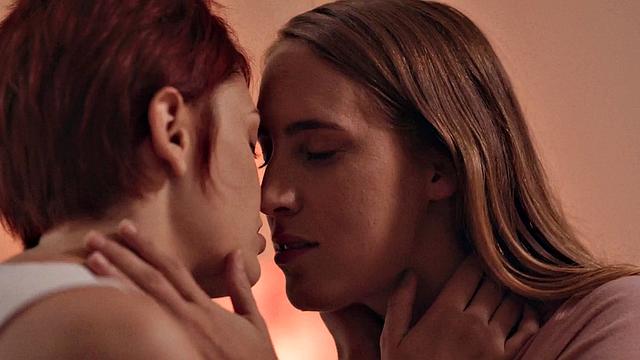 Redhead bootylicious lesbian seduced by 19yo lez