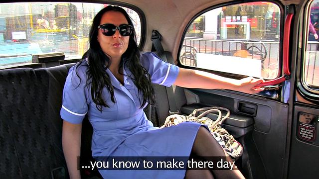 Nurse Treats Cabbie's Cock to a Wet Pussy in Glasses