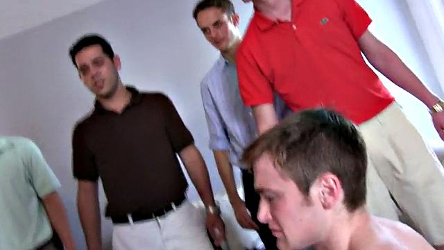 Fraternity guy fucked in skinny ass in college dormitory
