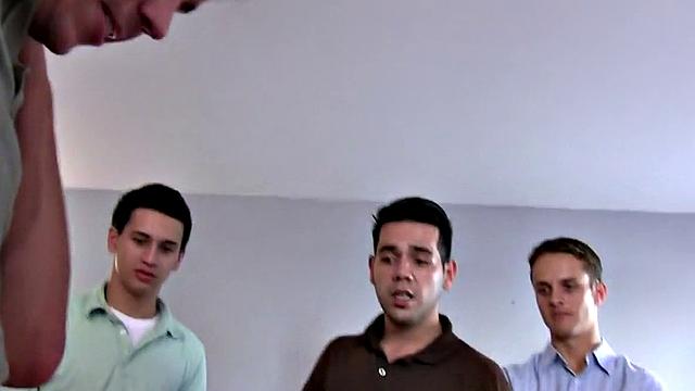 Fraternity guy fucked in skinny ass in college dormitory