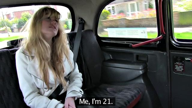 Kinky Blonde Drenched In Cabbie's Cum