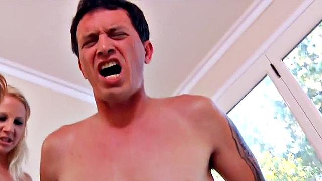 Pegging amateur femdoms in group strapon action