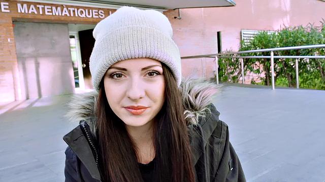 Italian Cutie Rides Dick At School & Gets Pounded Doggy Style