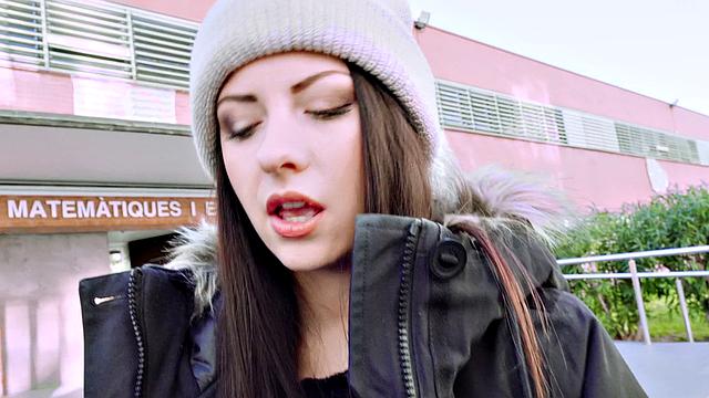 Italian Cutie Rides Dick At School & Gets Pounded Doggy Style