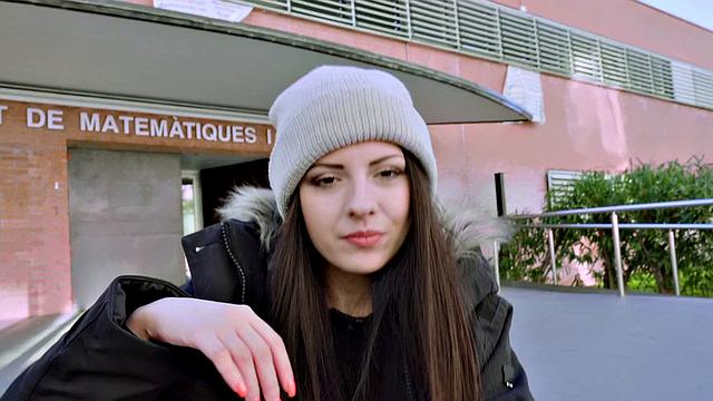 Italian Cutie Rides Dick At School & Gets Pounded Doggy Style