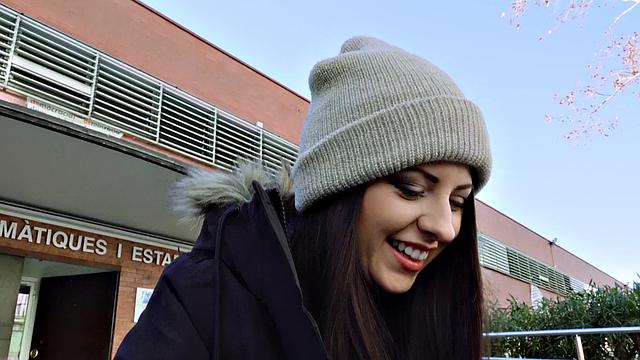 Italian Cutie Rides Dick At School & Gets Pounded Doggy Style