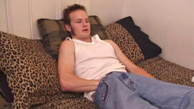 Horny Lex Python works his dick and lubes up before stripping. As he jacks off Lex shows his ass and in no time flips his legs over his head and explodes a load on his face.