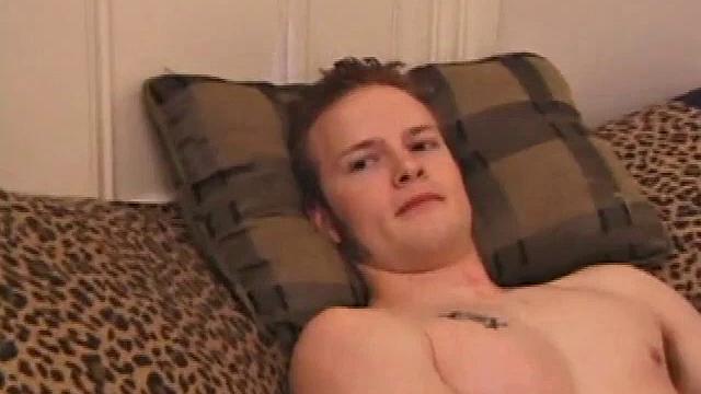 Horny Lex Python works his dick and lubes up before stripping. As he jacks off Lex shows his ass and in no time flips his legs over his head and explodes a load on his face.