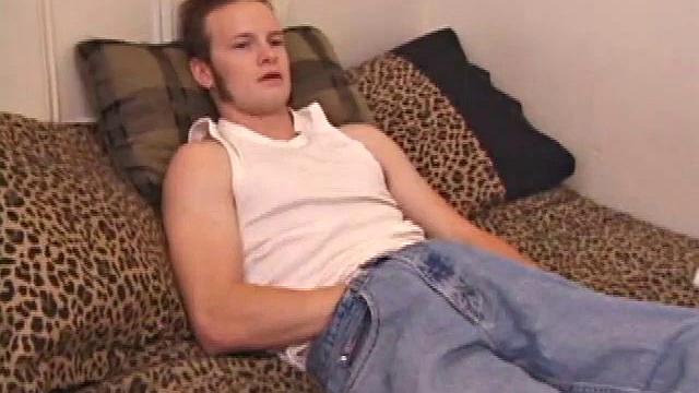 Horny Lex Python works his dick and lubes up before stripping. As he jacks off Lex shows his ass and in no time flips his legs over his head and explodes a load on his face.