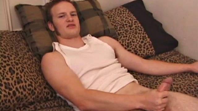 Horny Lex Python works his dick and lubes up before stripping. As he jacks off Lex shows his ass and in no time flips his legs over his head and explodes a load on his face.