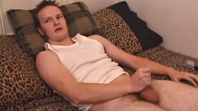 Horny Lex Python works his dick and lubes up before stripping. As he jacks off Lex shows his ass and in no time flips his legs over his head and explodes a load on his face.